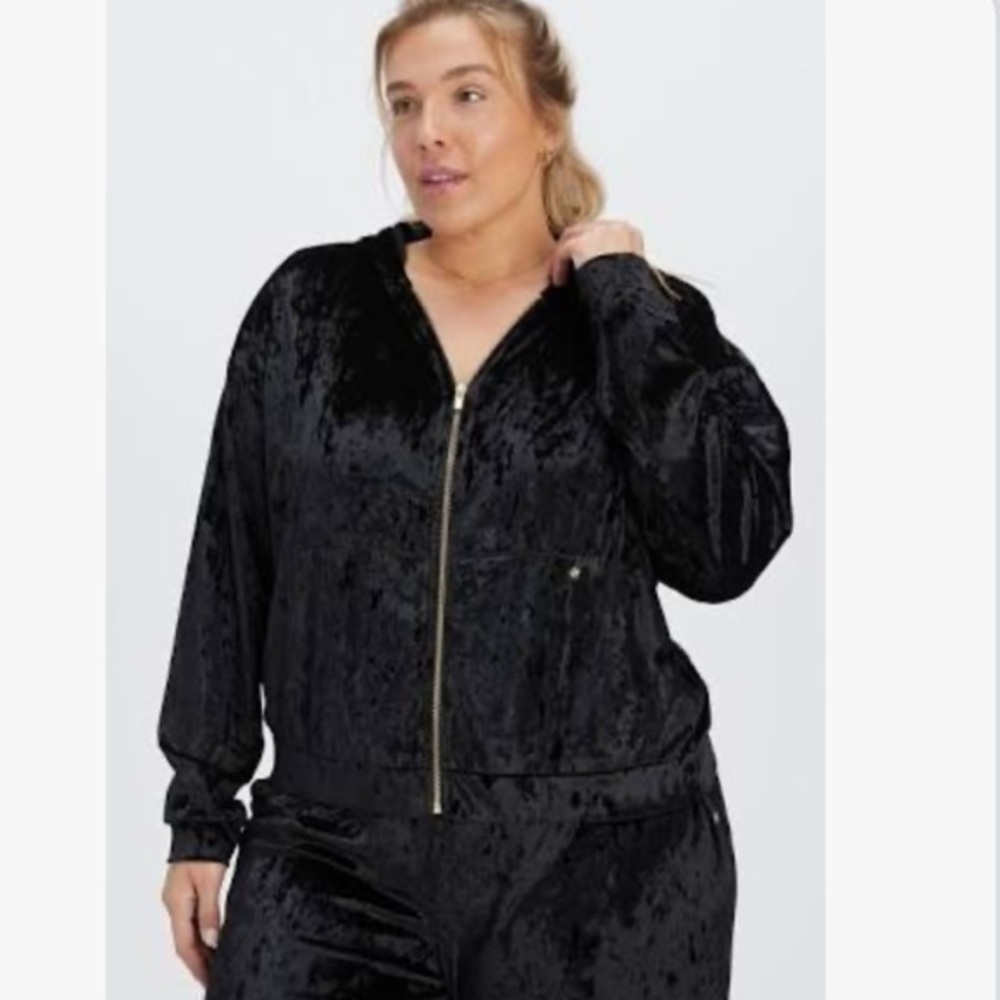 *Fabletics Crushed Velour Zip Up Hoodie Size XXL